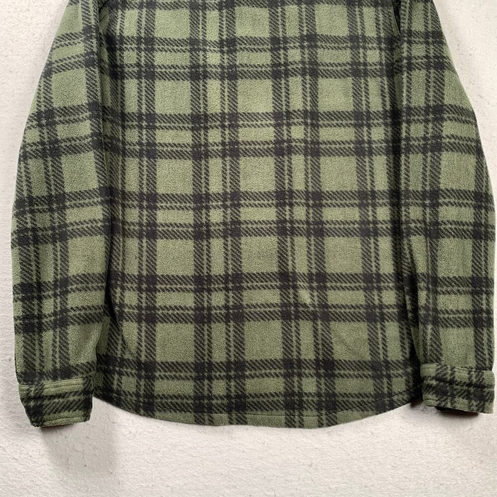 O'neill Shirt Mens Large Super Fleece Icecap Flannel Snap Button Plaid Green - Picture 6 of 10